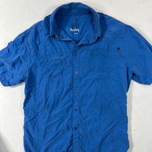 Mens Hurley Bright Blue Button Up Short Sleeve Shirt